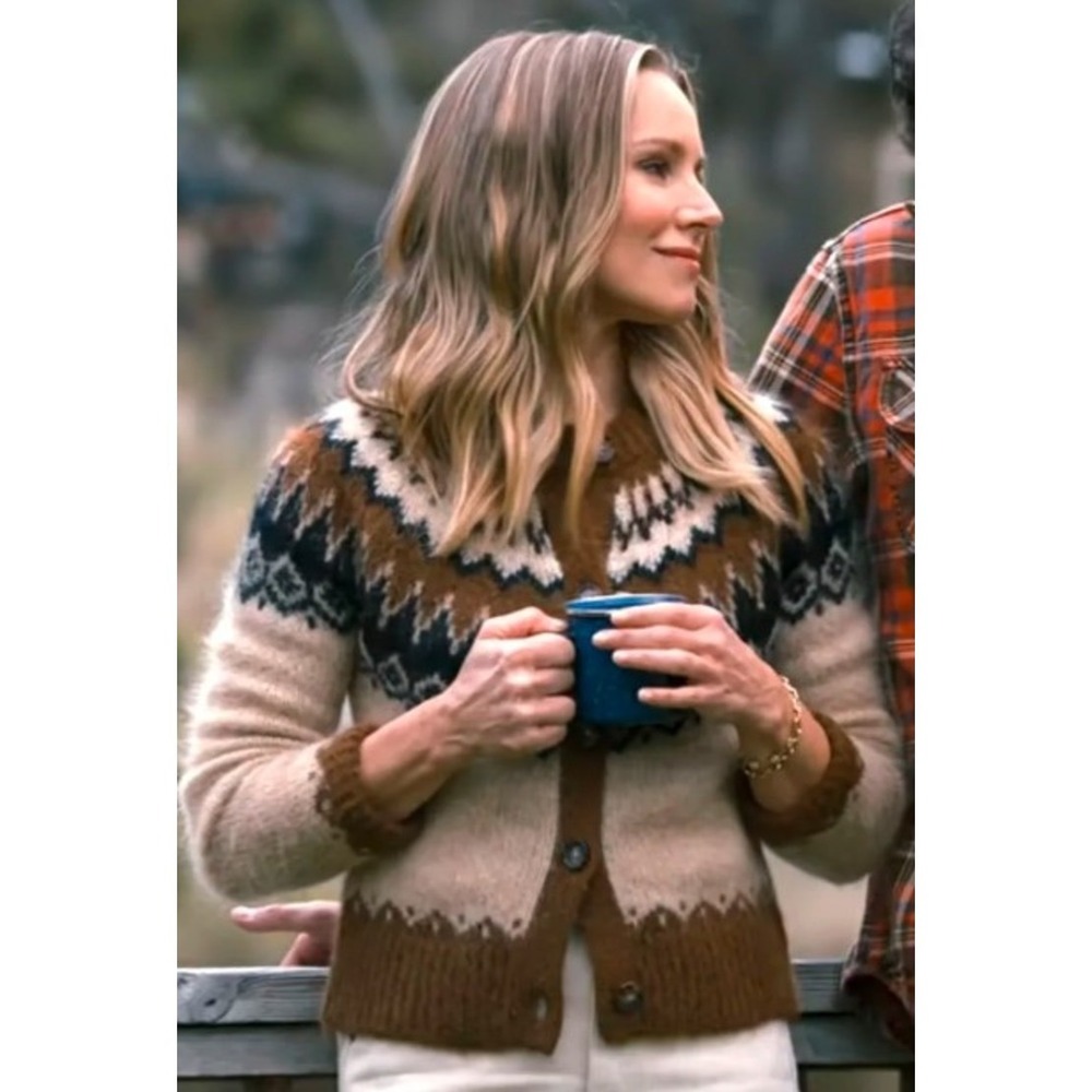 Polo Ralph Lauren Fair Isle Alpaca Wool Cardigan Brown Size Large